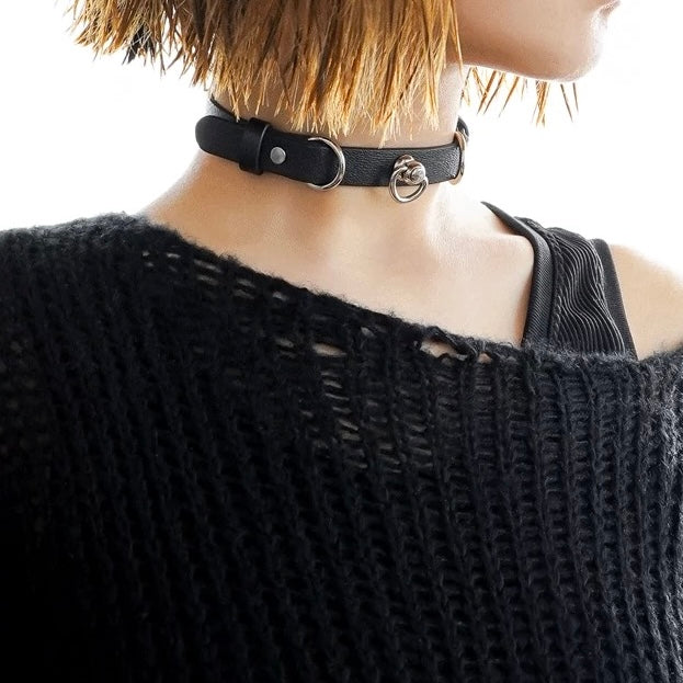 punk rock hanging ring choker / a1101