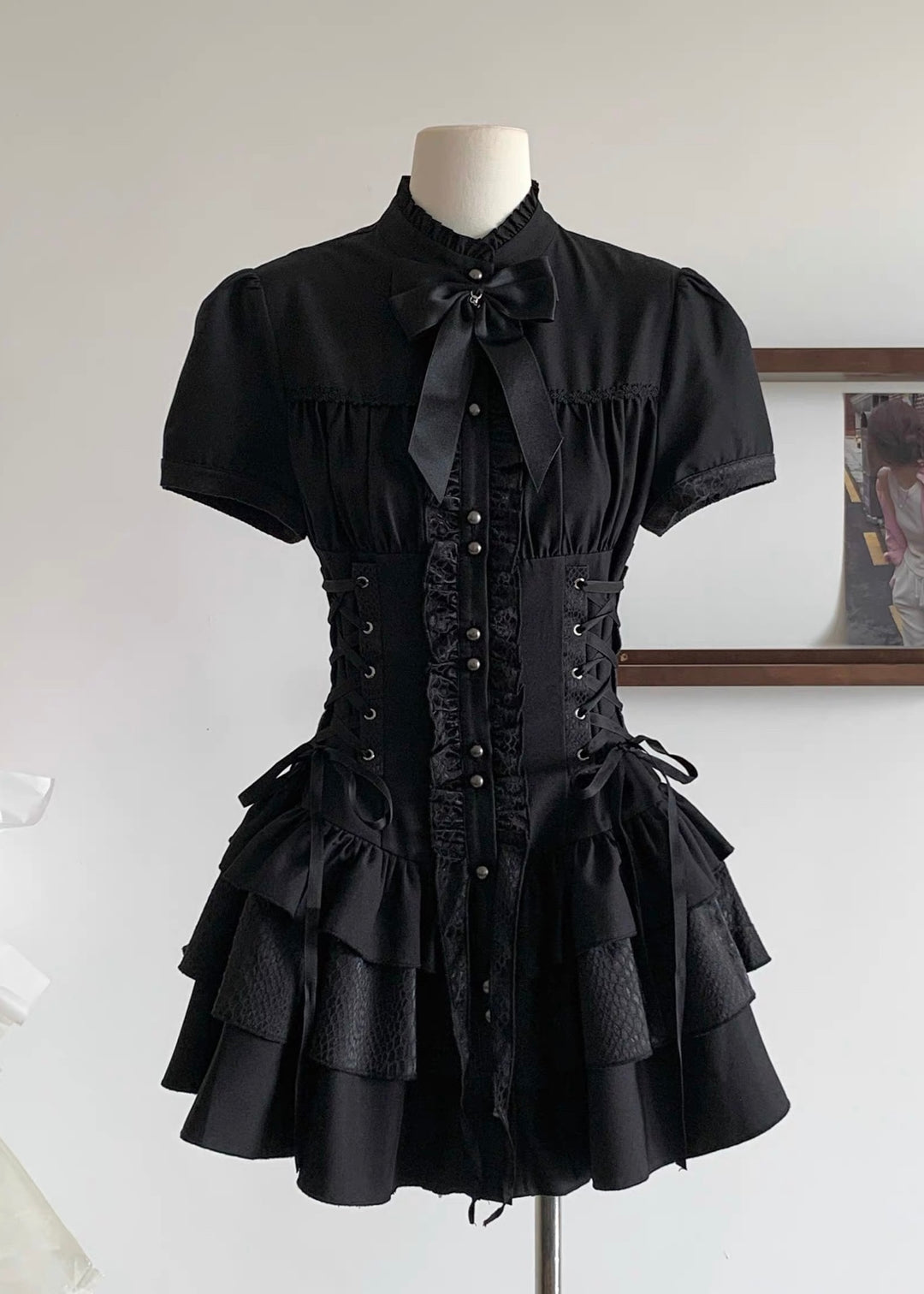 GOTHIC FRILL CORSET MINI DRESS / LG1561