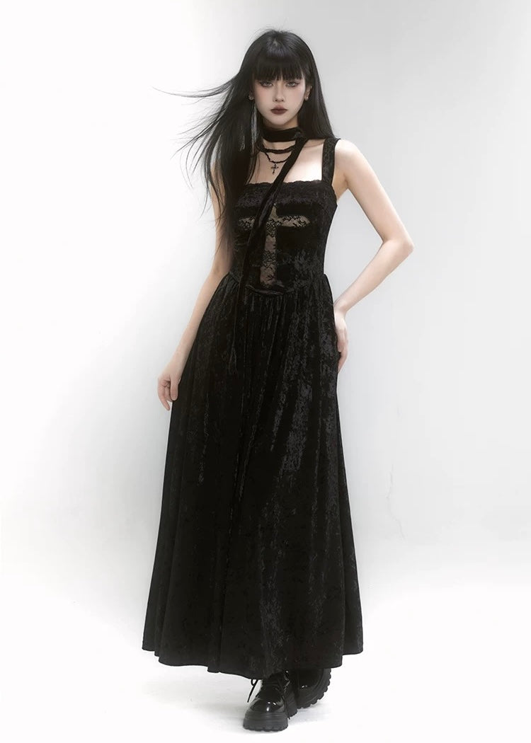 [Same day delivery] gothic cross dress &amp; short fur jacket / LG1185 