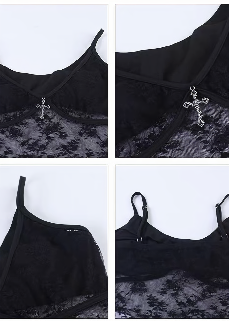 GOTHIC CROSS MESH CAMISOLE / LG1635