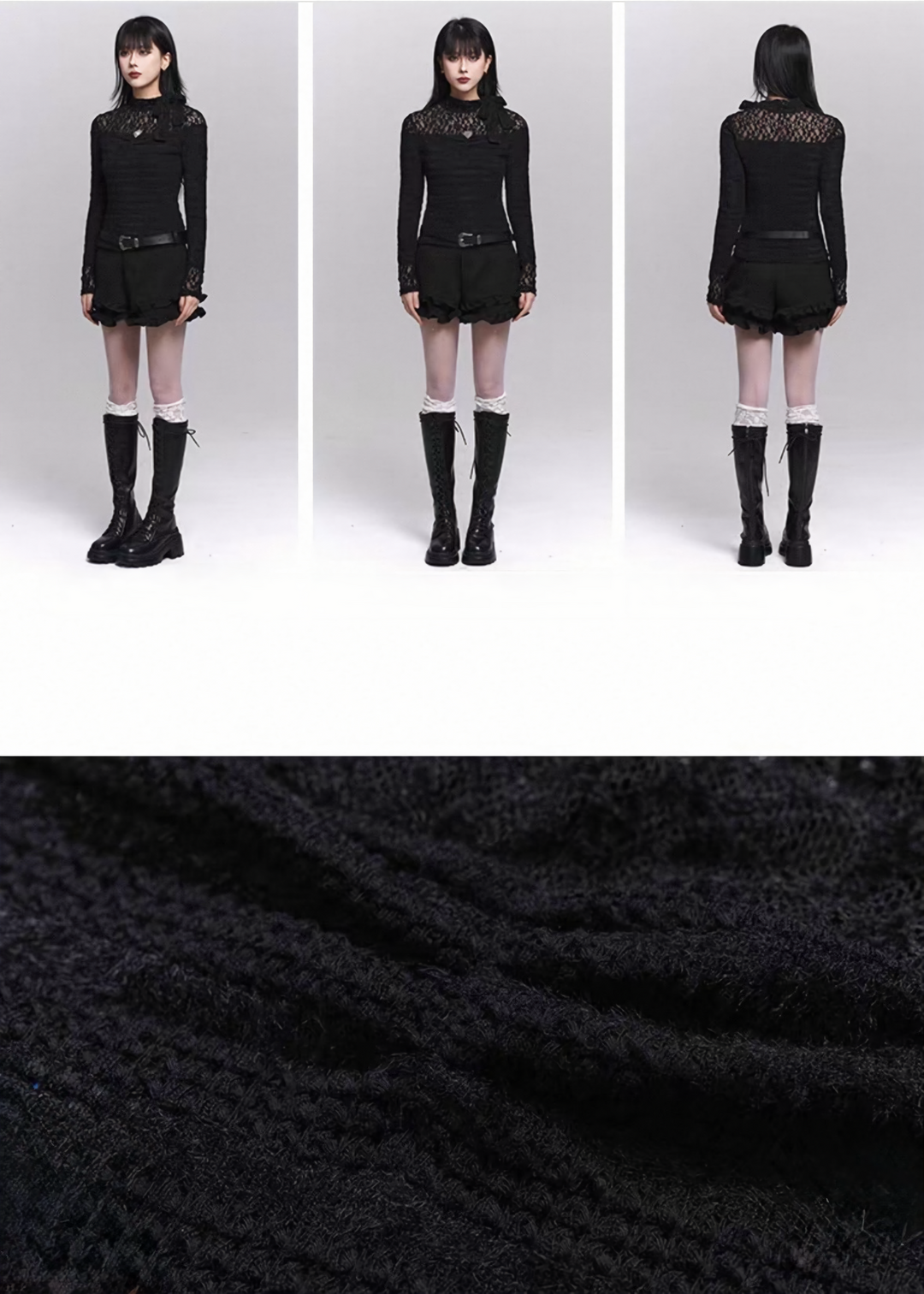 Lace High-Neck Slim Fit Top / LG1508