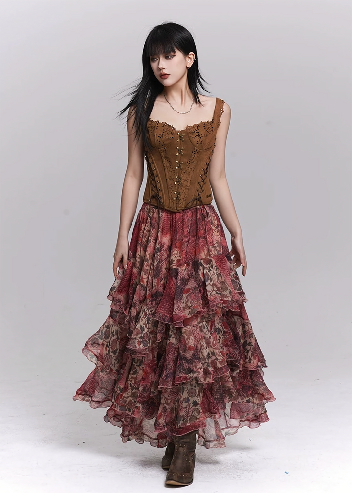 FISHBONE LACE-UP BRA VEST / LG1502