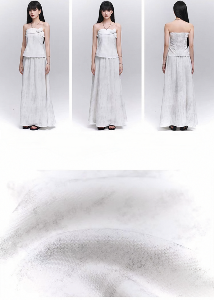 Layered tube top and long skirt / LG1289 