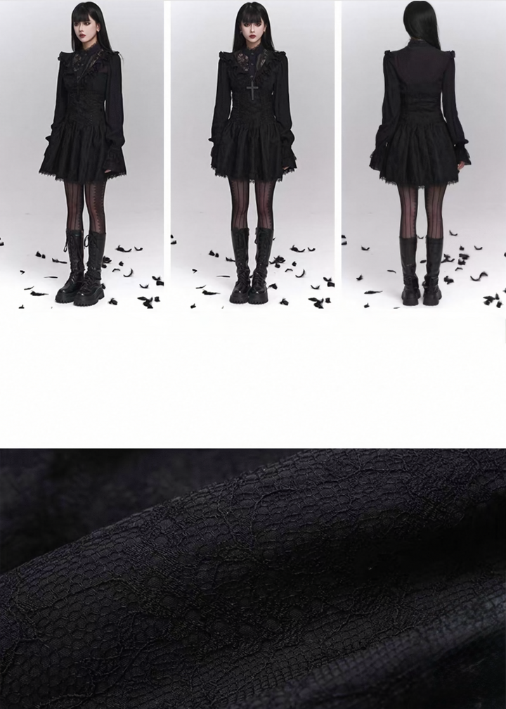 GOTHIC CORSET MINI SKIRT SET