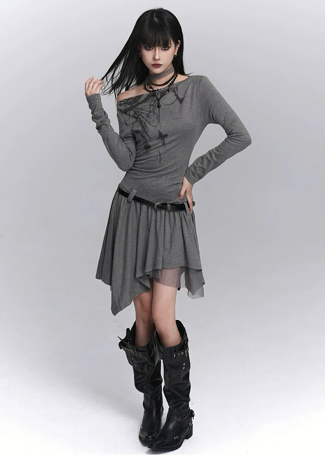 ASYMMETRIC WHISPER DRESS / LG1436