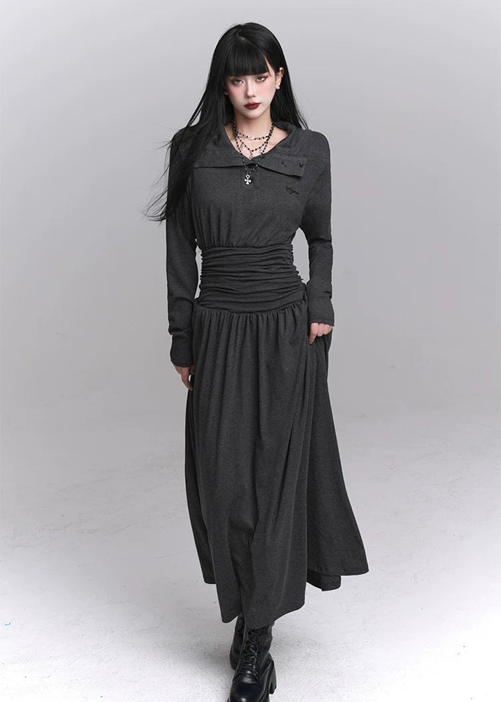 dark tailored polo dress / LG1228 