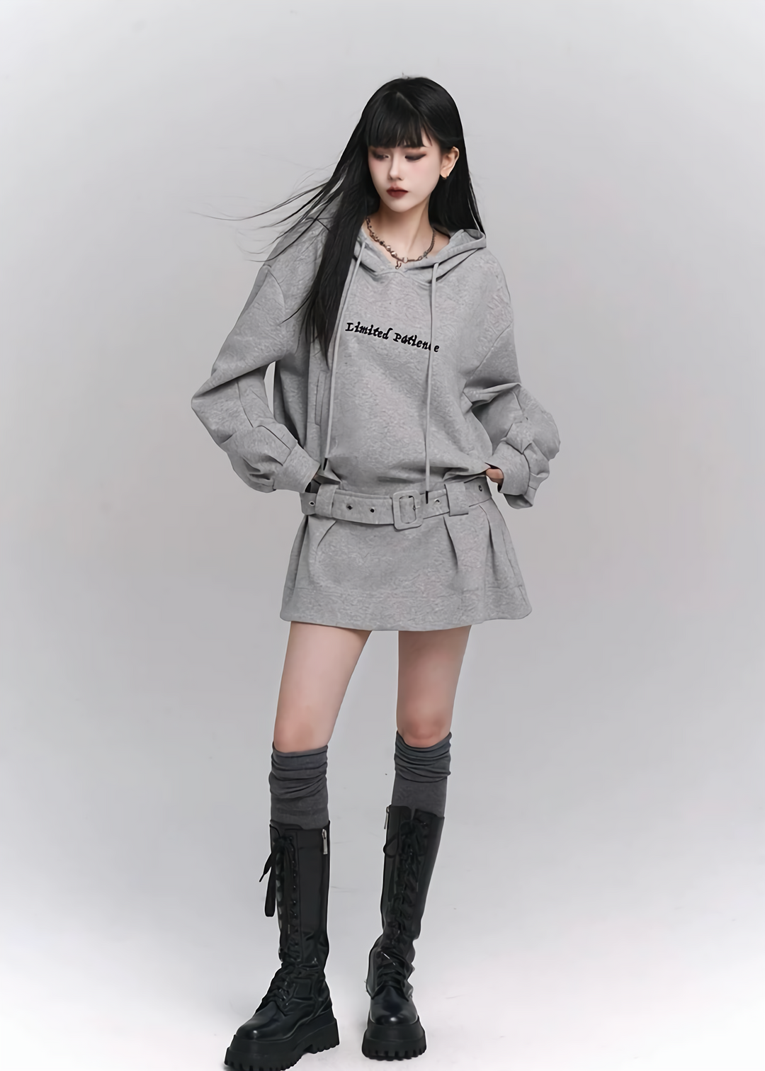 sweatshirt hoodie mini dress / LG1167