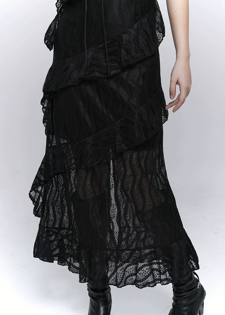 LACE LAYERED SLIP DRESS / LG1553