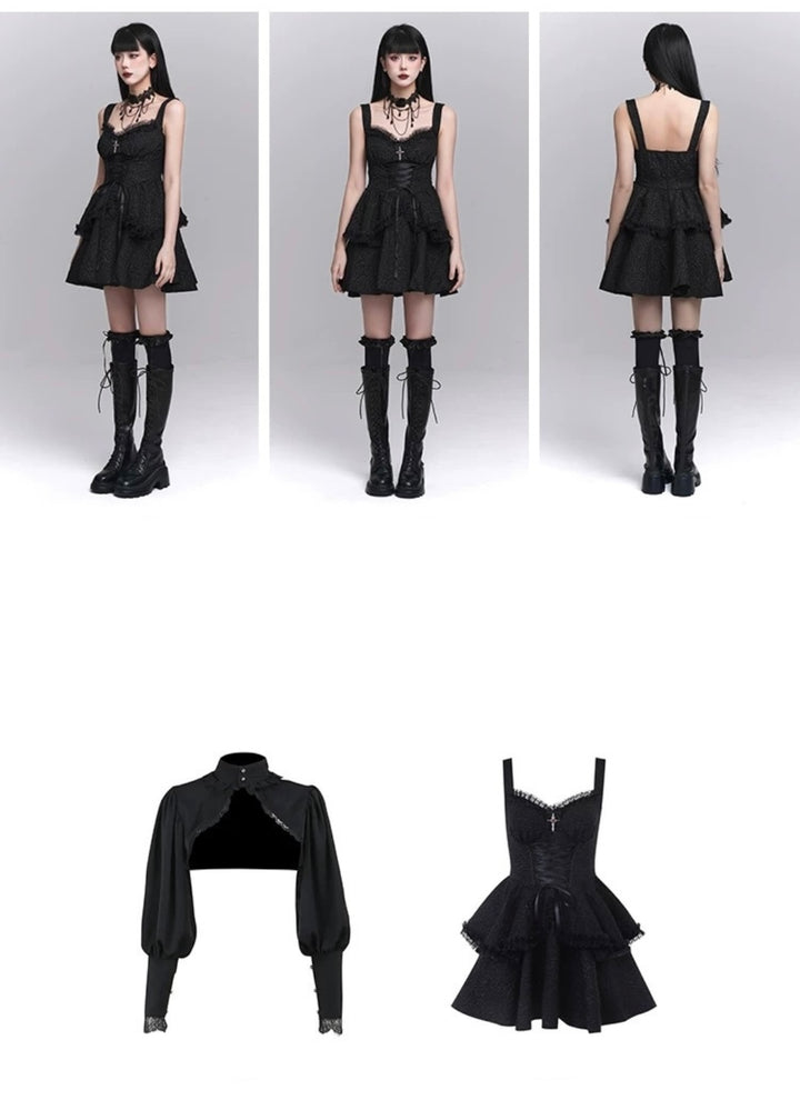 dark gothic mini dress / LG1222