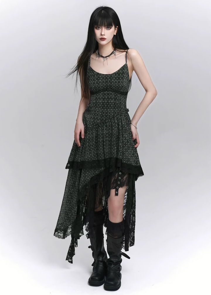 Midnight dot sheer dress / lg1324 