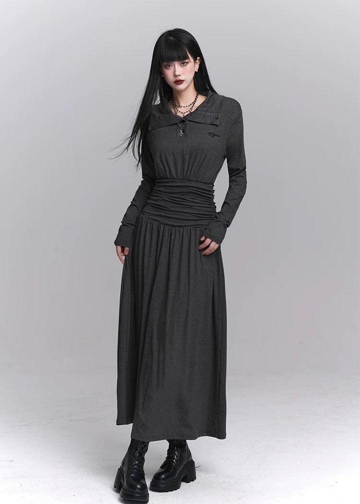 dark tailored polo dress / LG1228