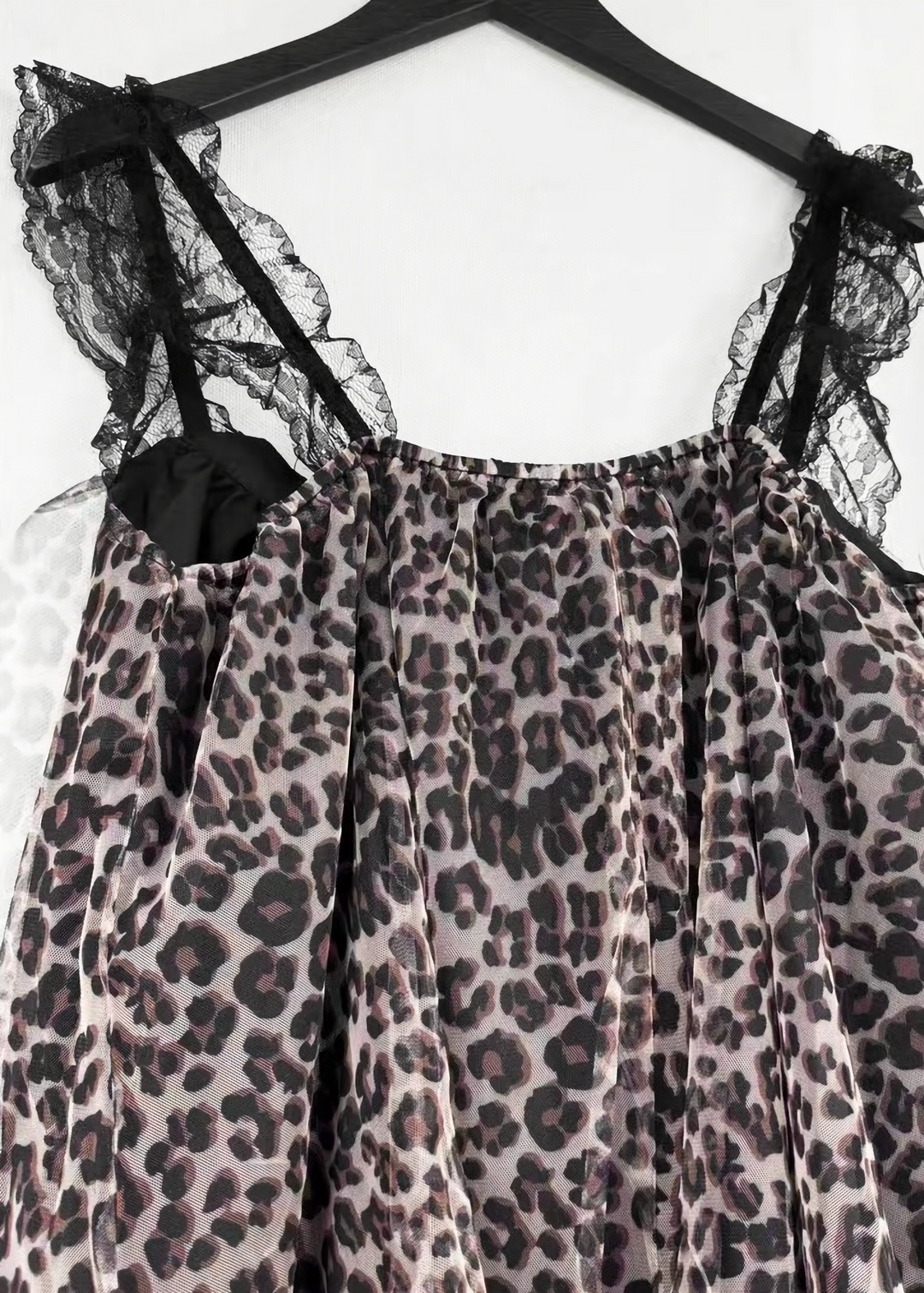 LEOPARD RIBBON TULLE DRESS / LG1618