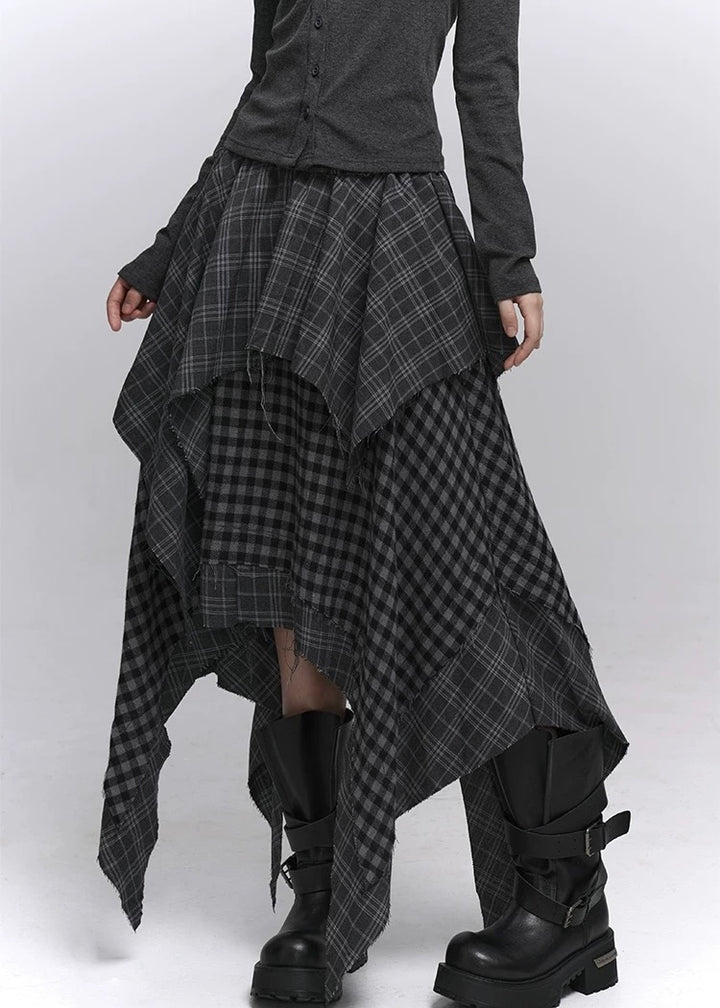 Layered Check Gothic Skirt / lg1351