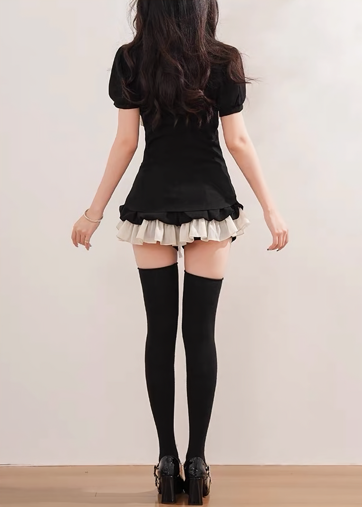 GOTHIC FRILL CROSS TOP SET / LG1626