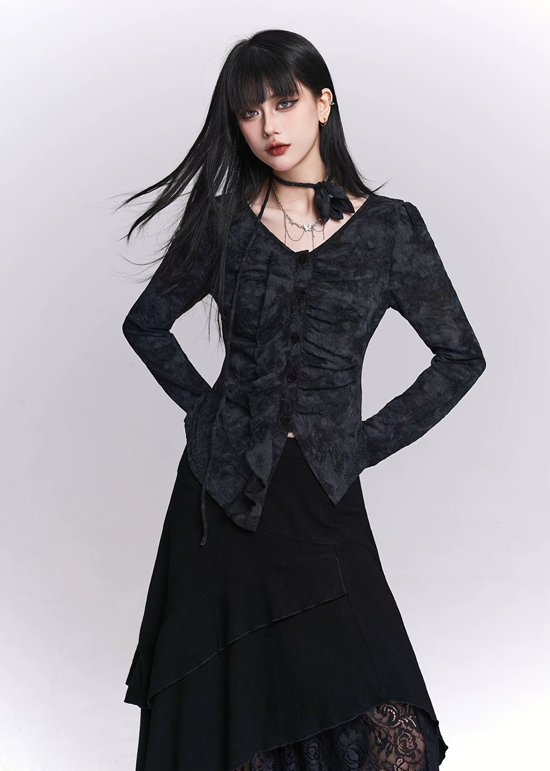 SMOKE DRAPE GOTHIC TOP / LG1530