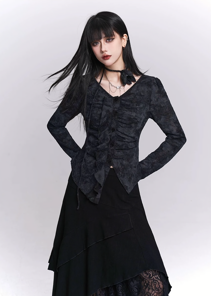 SMOKE DRAPE GOTHIC TOP / LG1530