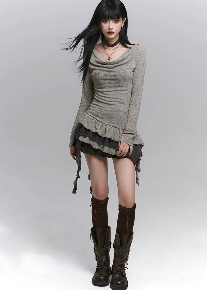 Gothic Layered Dress-like Top  / lg1334