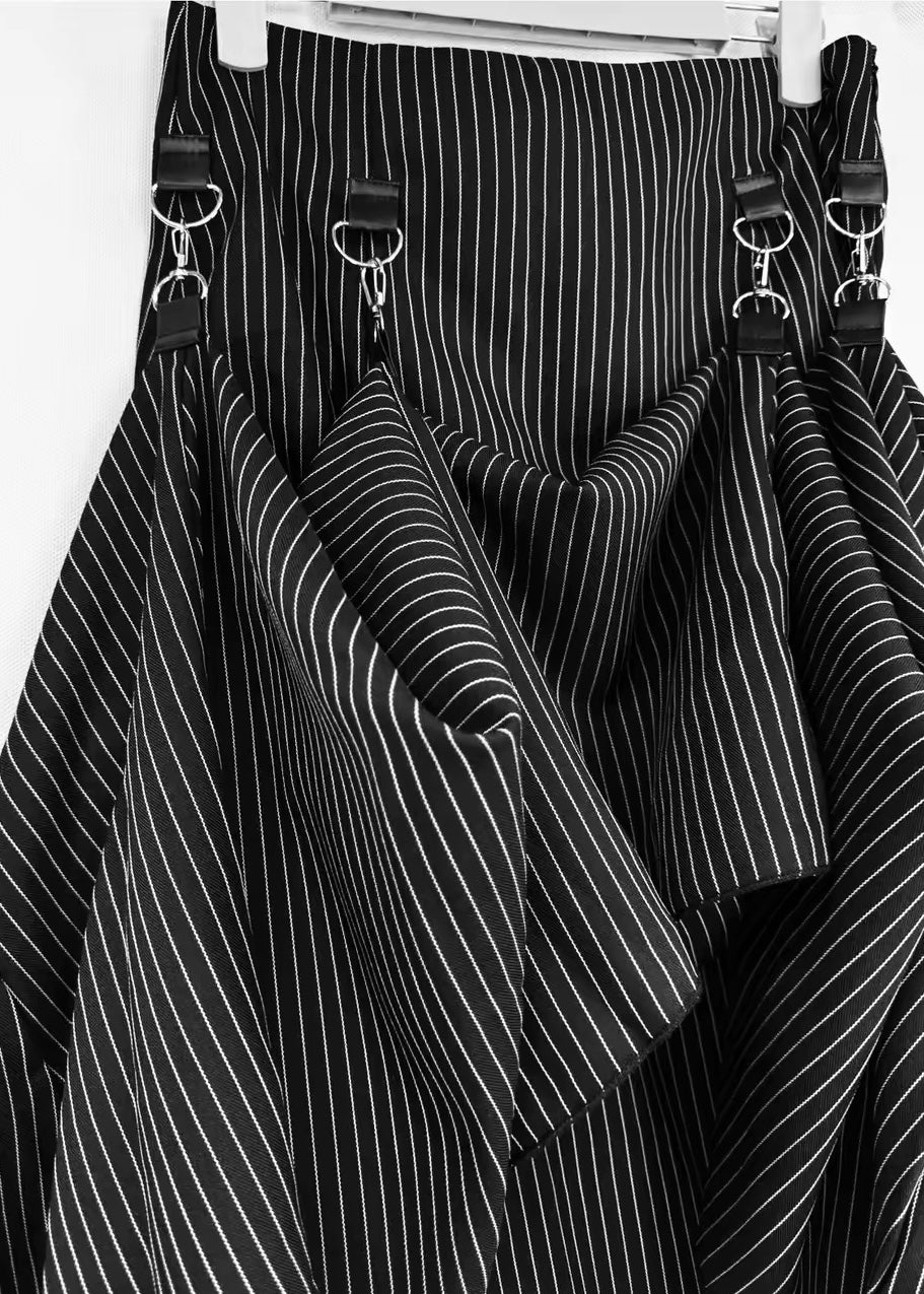 DARK ASYMMETRIC CHAIN DRAPE MAXI SKIRT / LG1684
