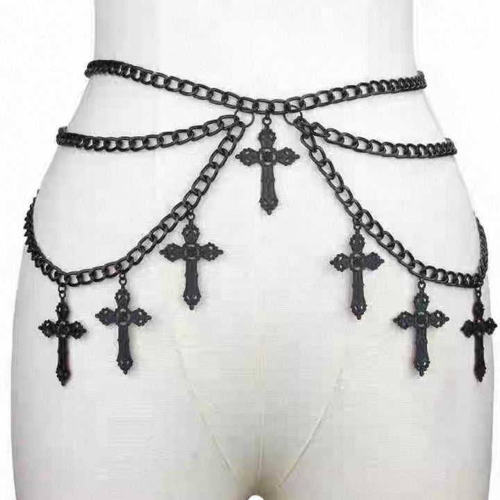 CROSS DRAPE CHAIN WAIST ACCESSORY / A1152