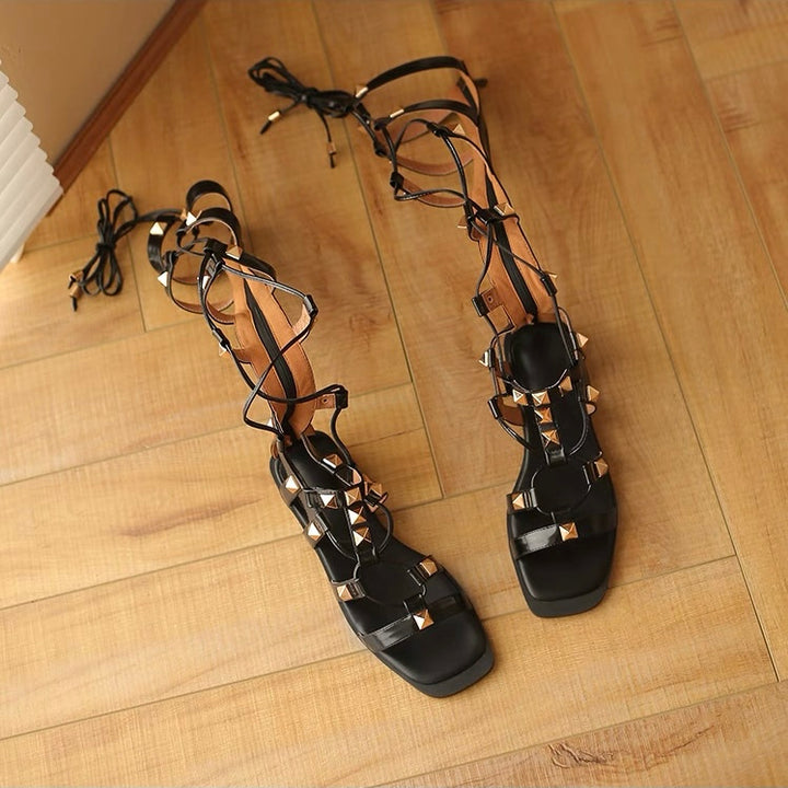 Gothic lace-up gladiator sandals / v1134 