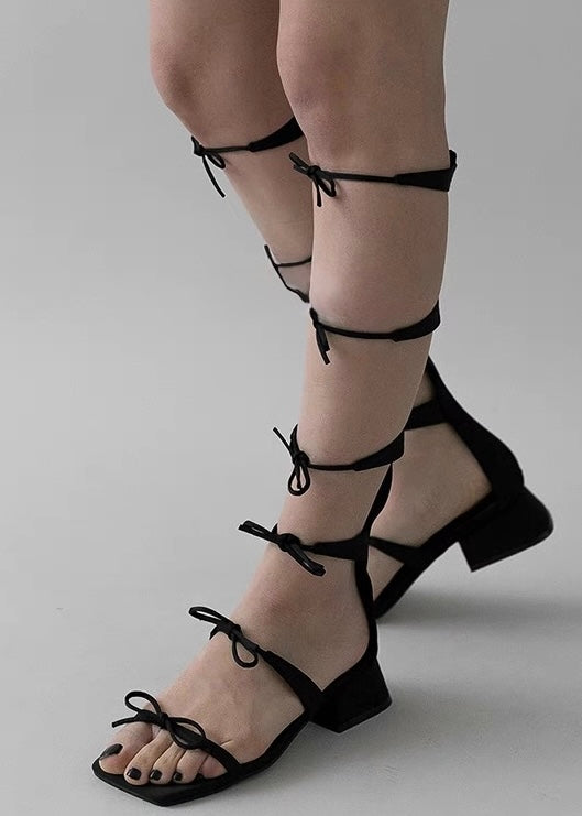 Ribbon boots sandal / v1131