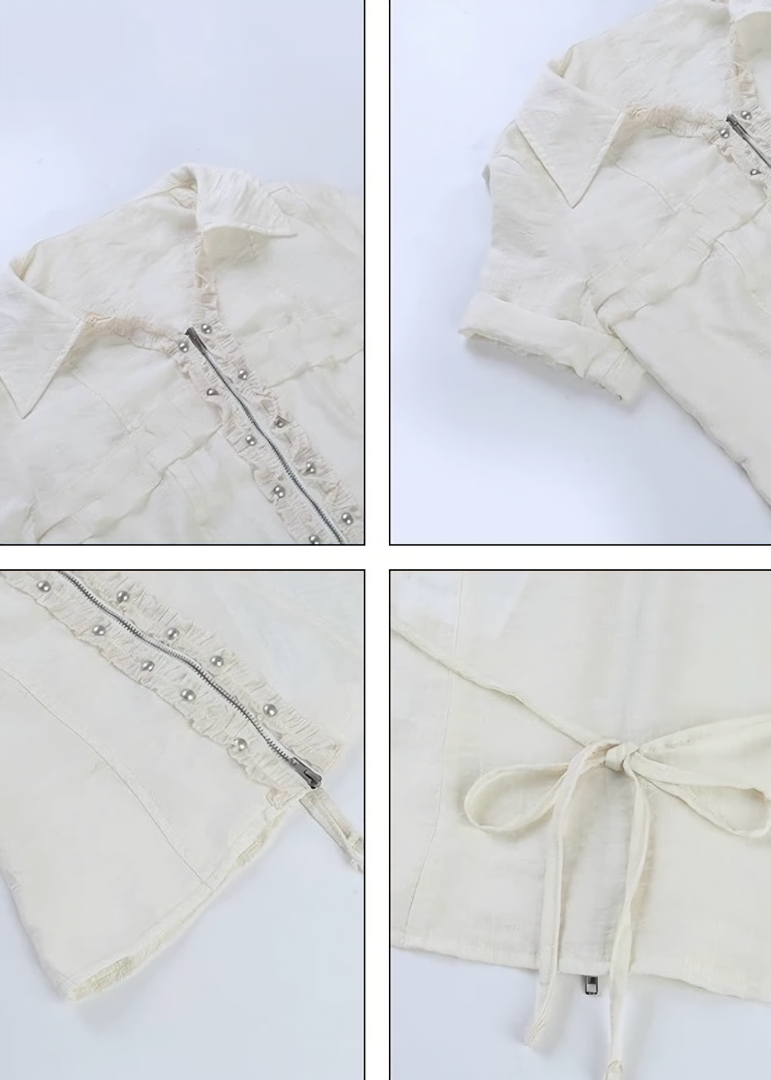CLASSICAL FRILL ZIP BLOUSE / LG1567