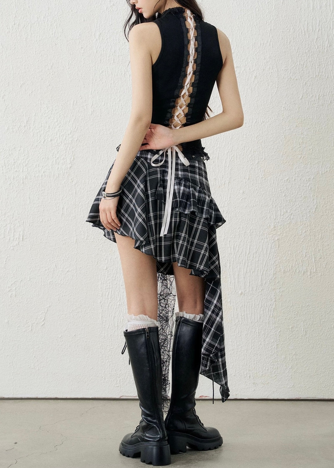 HEART CROSS LACE-UP TOP / LG1597