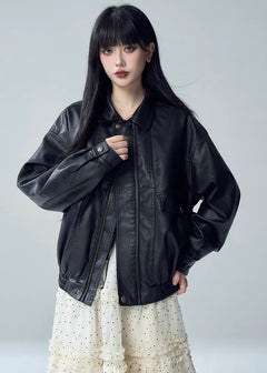 OVERSIZED FAUX LEATHER JACKET / LG1720