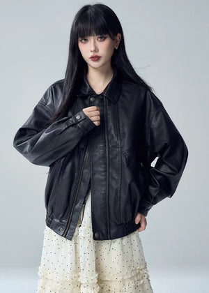 OVERSIZED FAUX LEATHER JACKET / LG1720