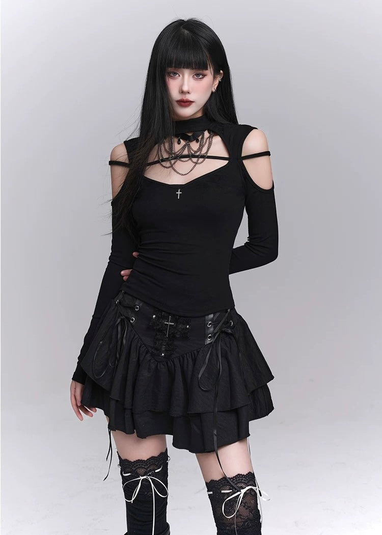 【即日配送】gothic cross mini skirt / LG1225