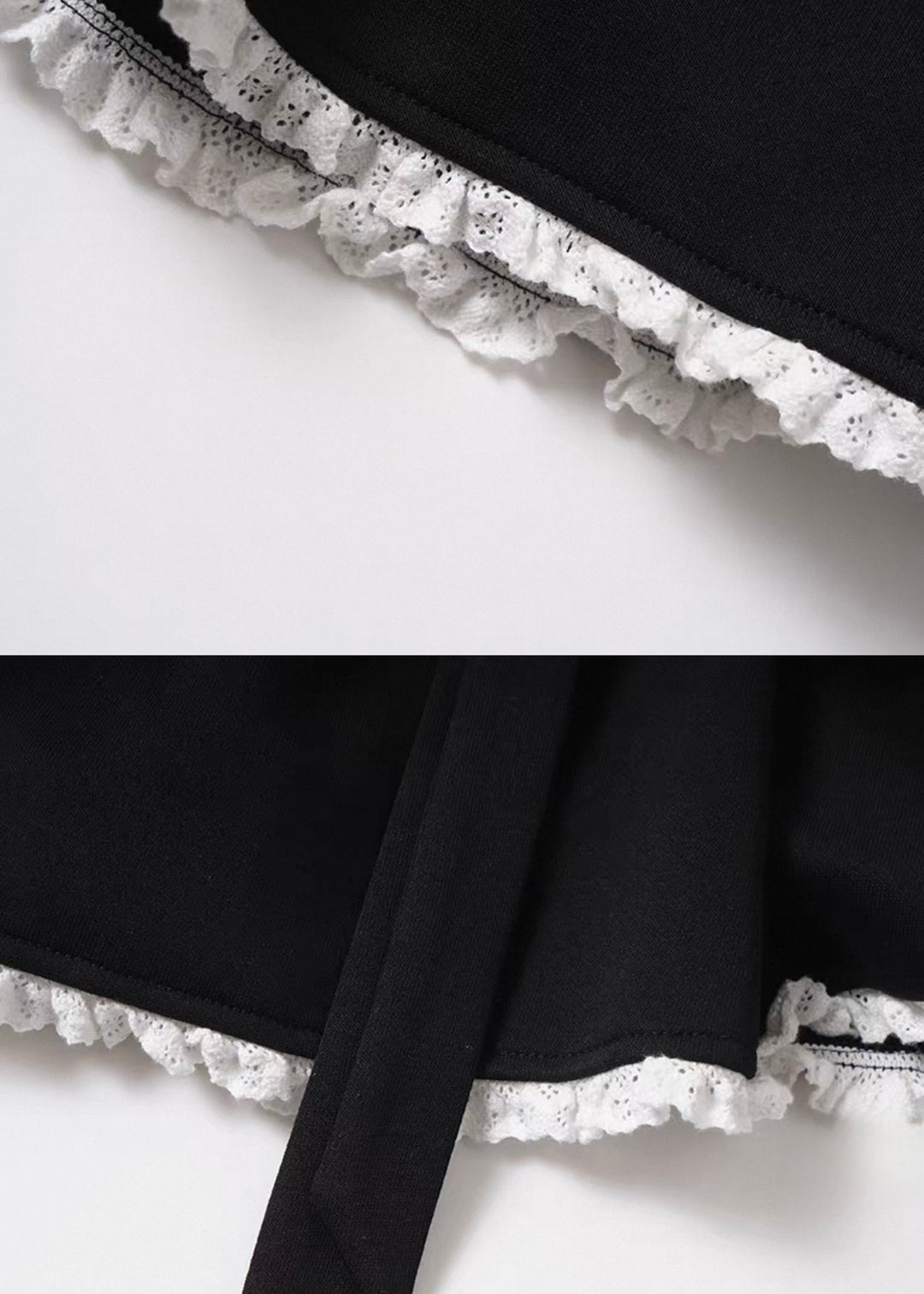 LACE TRIM TIERED SKIRT / LG1492