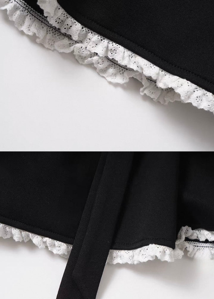 LACE TRIM TIERED SKIRT / LG1492