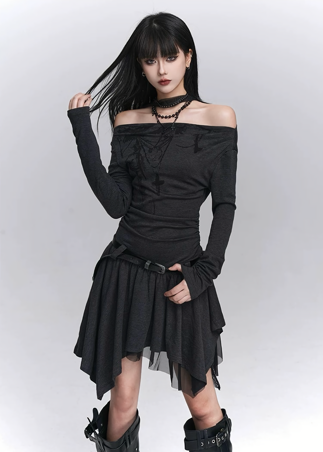 ASYMMETRIC WHISPER DRESS / LG1436