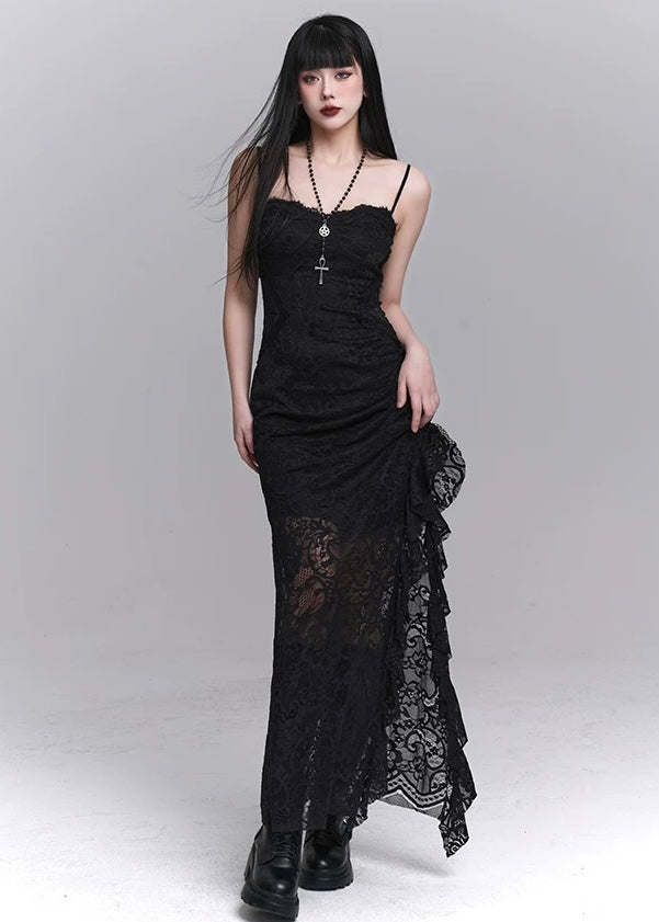 black lace suspender dress / LG1241