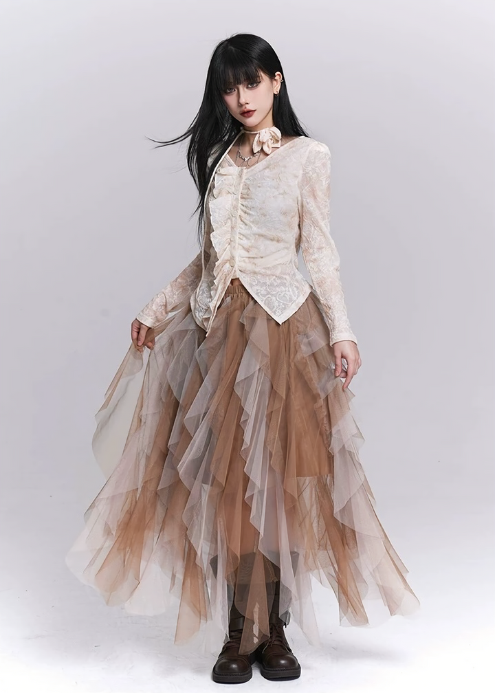 SMOKE DRAPE GOTHIC TOP / LG1530