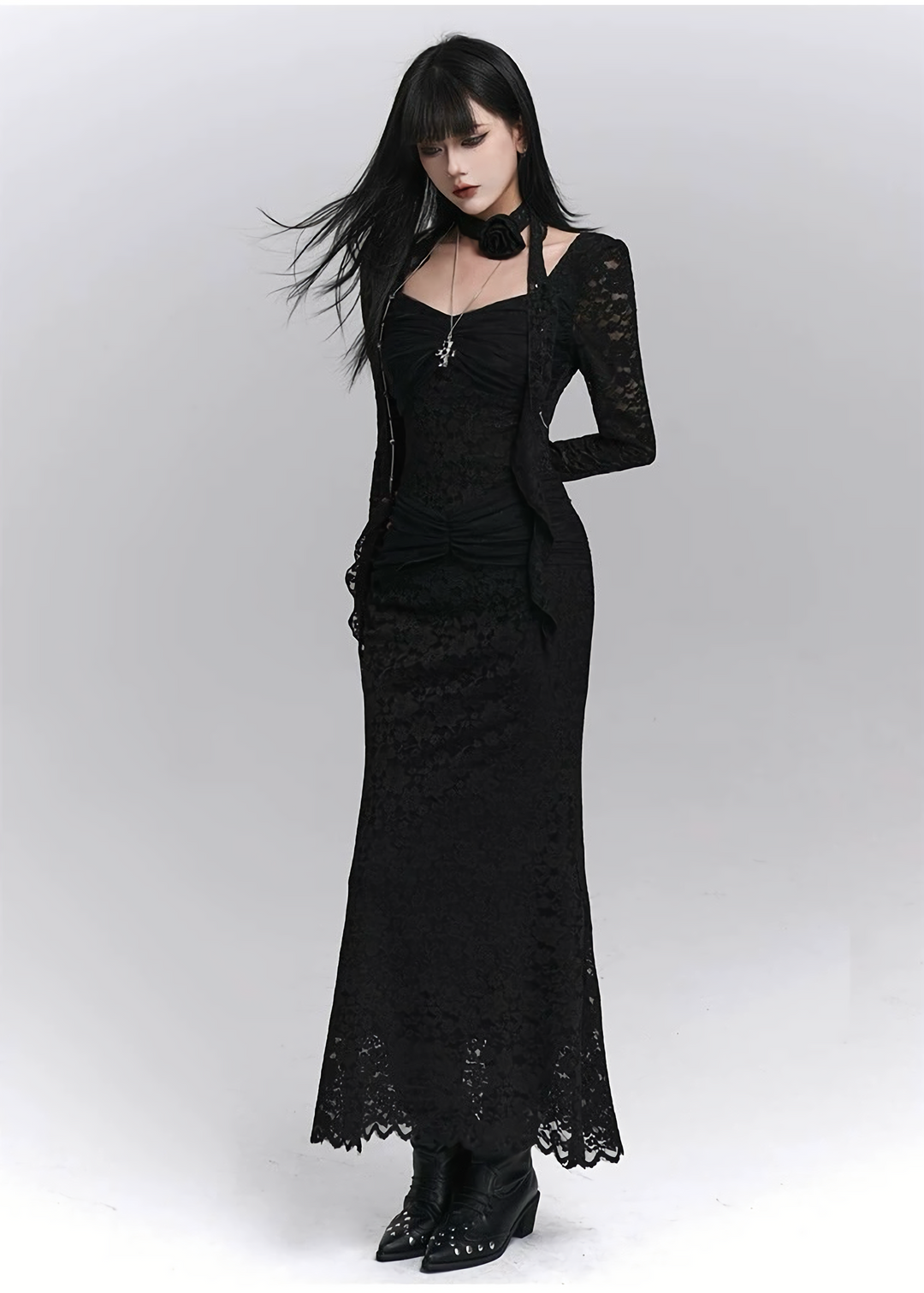 DARK BLOOM LACE DRESS /  LG1398_e4r