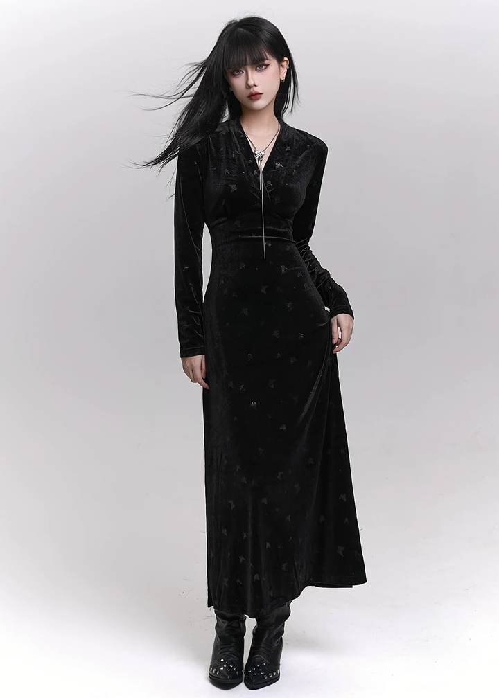 NOIR VEIL LONG DRESS / LG1463