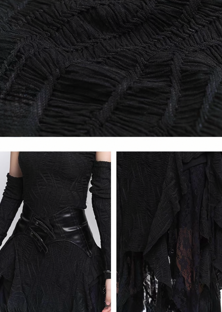 Asymmetrical Lace Gothic Dress / lg1277_e4r