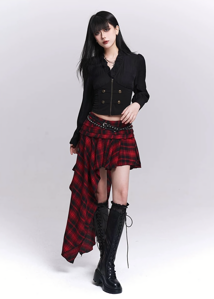 Frill Collar Corset Short Top / LG1514