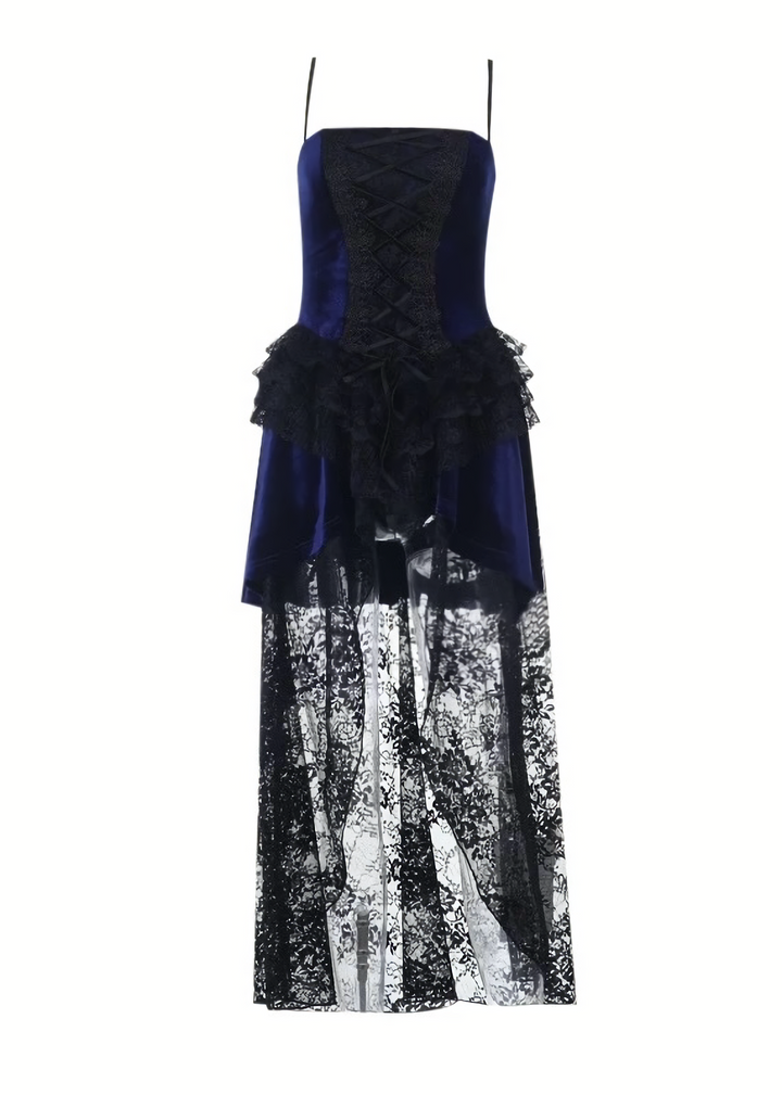 NIGHT ROSE LACE CARDIGAN &amp;amp; VELVET SHADOW GOTHIC DRESS / LG1407