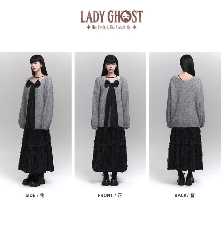 2 way ribbon oversize pullover / LG1182