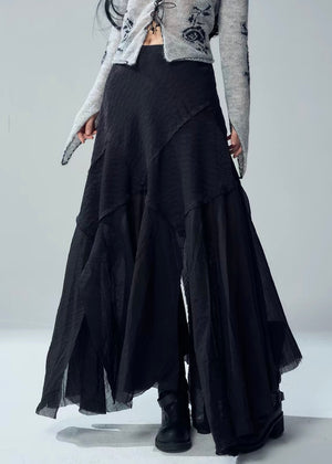 ASYMMETRIC LAYERED MAXI SKIRT / LG1722
