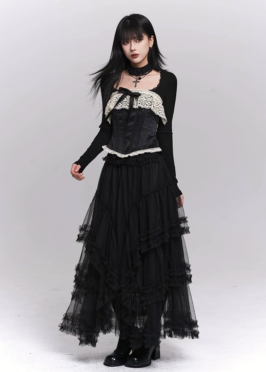 Layered Tulle Gothic Skirt / LG1507