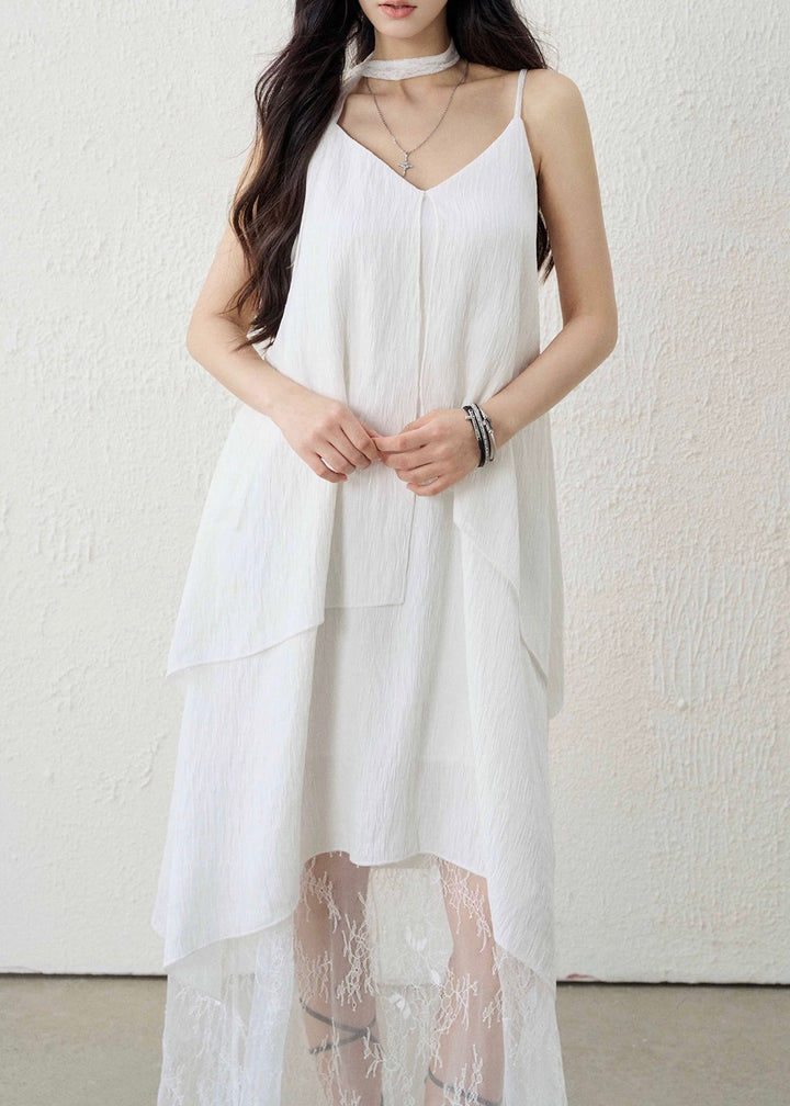 LACE LAYERED DRAPE CAMI DRESS / LG1595