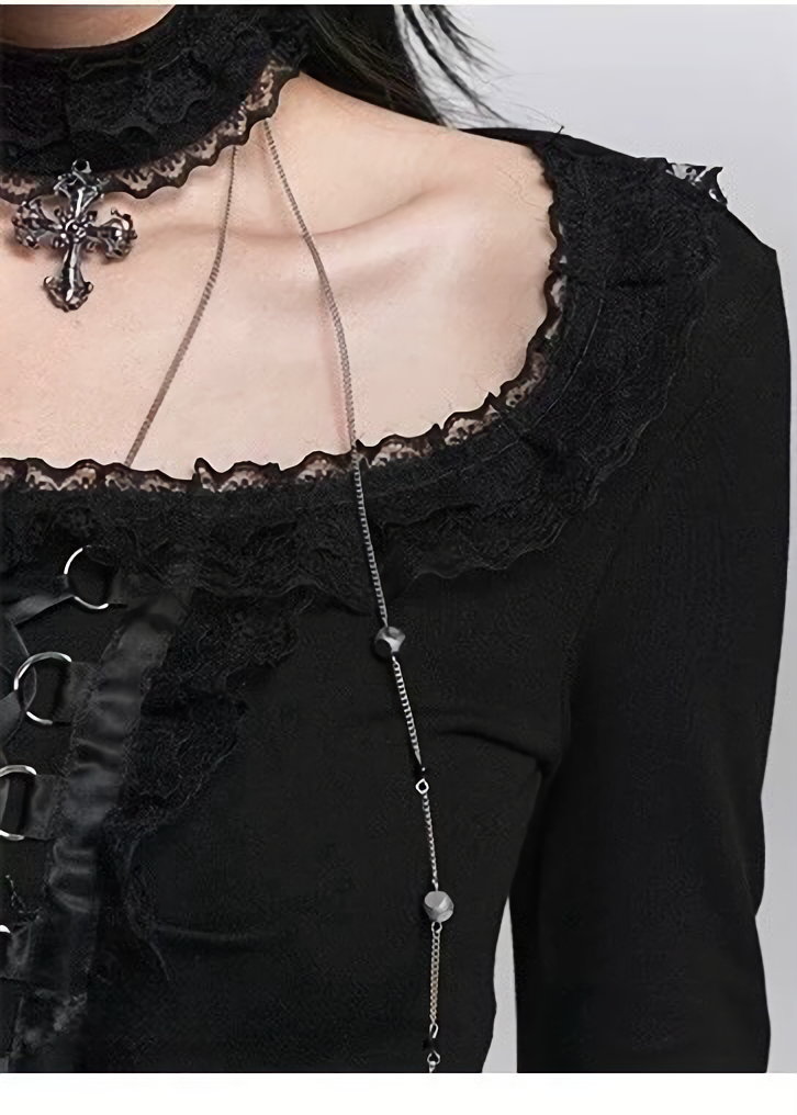 LACE-UP GOTHIC CHOKER TOP / LG1431