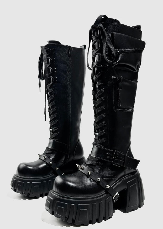 lace up combat boots / v1110