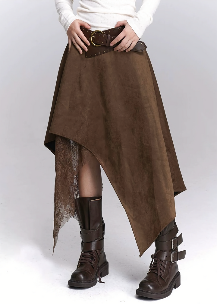 BOHEMIAN LACE ASYMMETRY SKIRT/LG1417