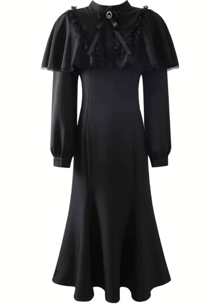 GOTHIC CAPE MERMAID DRESS / LG1603