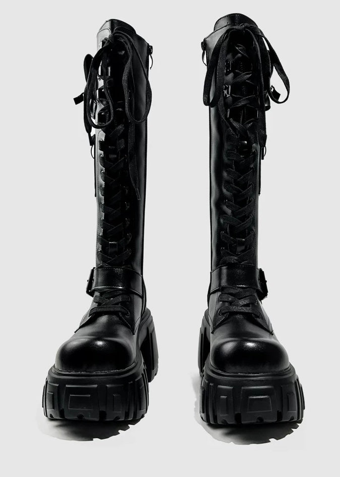 lace up combat boots / v1110