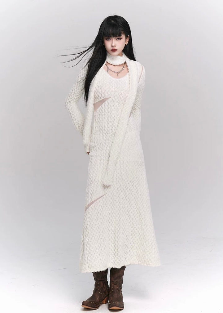 lace knit long dress / LG1183 